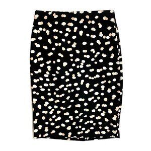 Philosophy Black Pencil Skirt Above Knee Fitted Abstract Print SZ 4 New